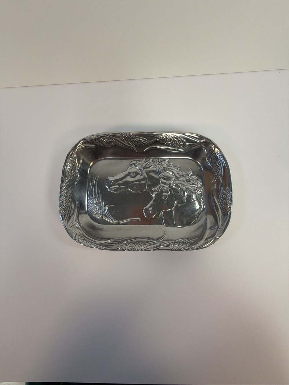 Arthur Court Horse Aluminum Serving Tray 2010 Relief Decorative Dish